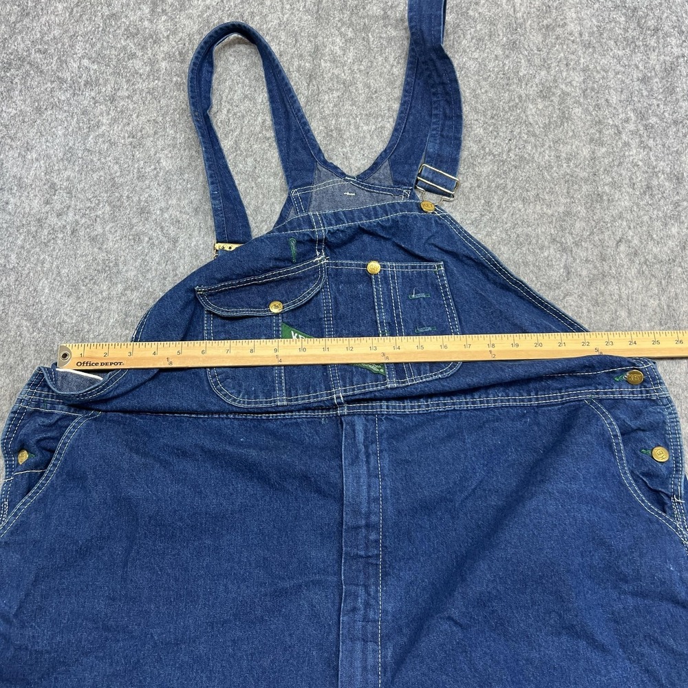 Key Imperial Bib Overalls Mens 52x30 Blue Denim Relaxed Fit Big Tall Workwear - Picture 11 of 16